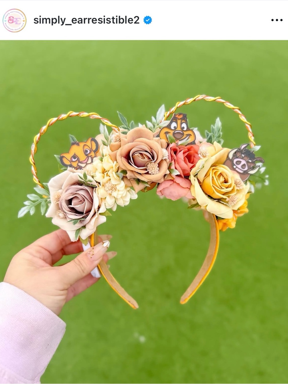 Disney Handmade Light Up Floral Lion King Ears